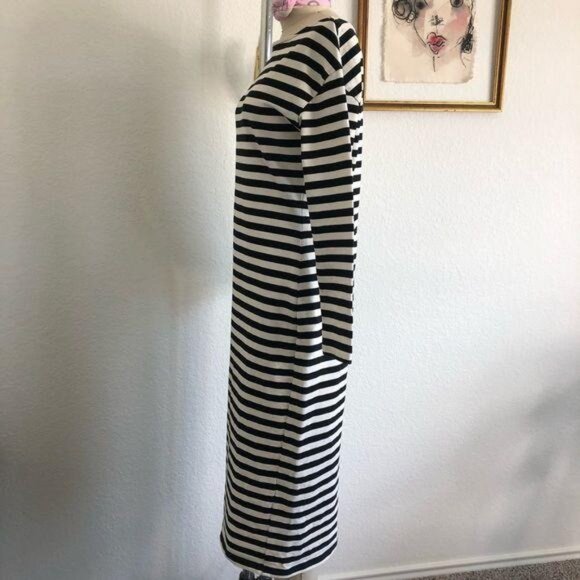 Samuji Renja Striped Midi Long Sleeve Minimal Dres - Picture 5 of 7